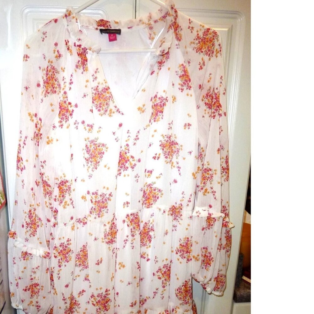 Vince Camuto Women's Designer Lightweight Three Tier Mini Fashion Dress Medium
